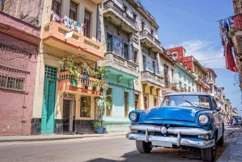 Classic 50s US car in Cuba