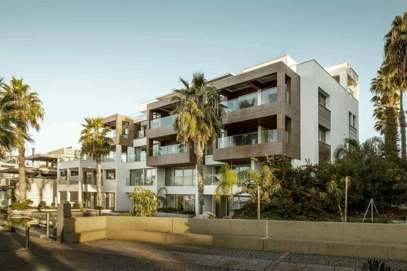Modern apartment blocks in Paphos
