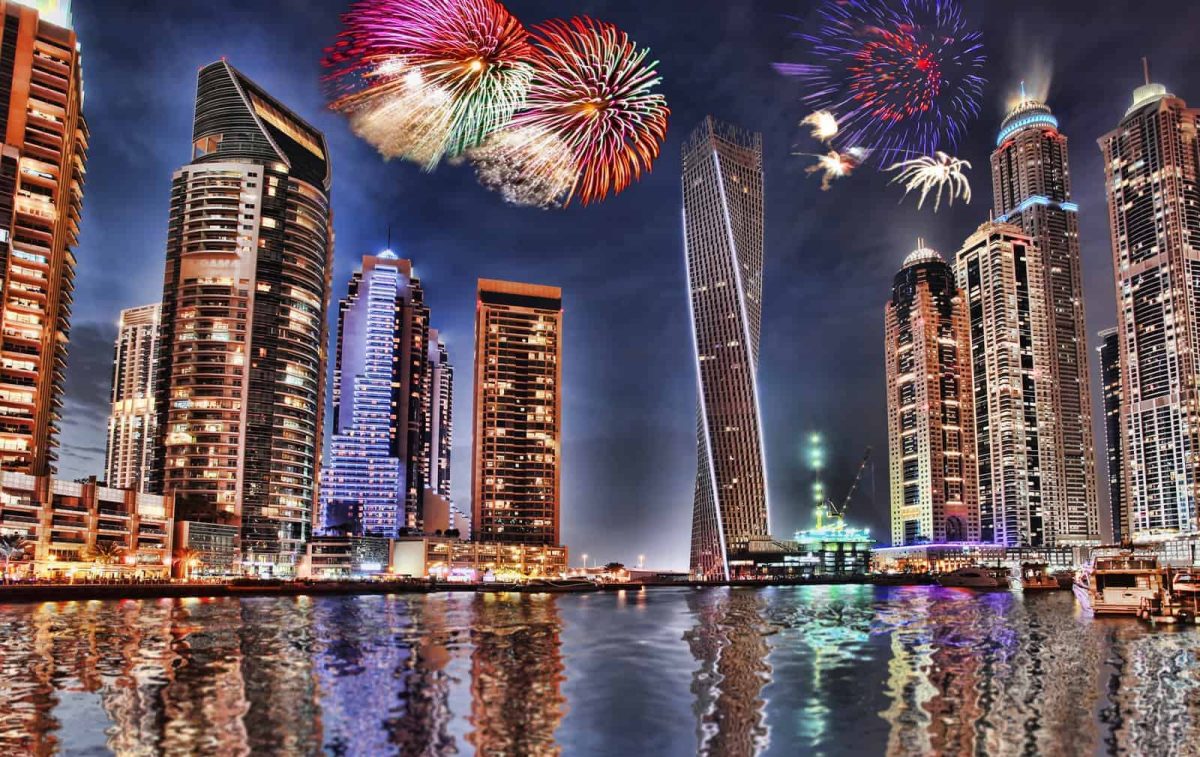 New Year fireworks display in Dubai Marina