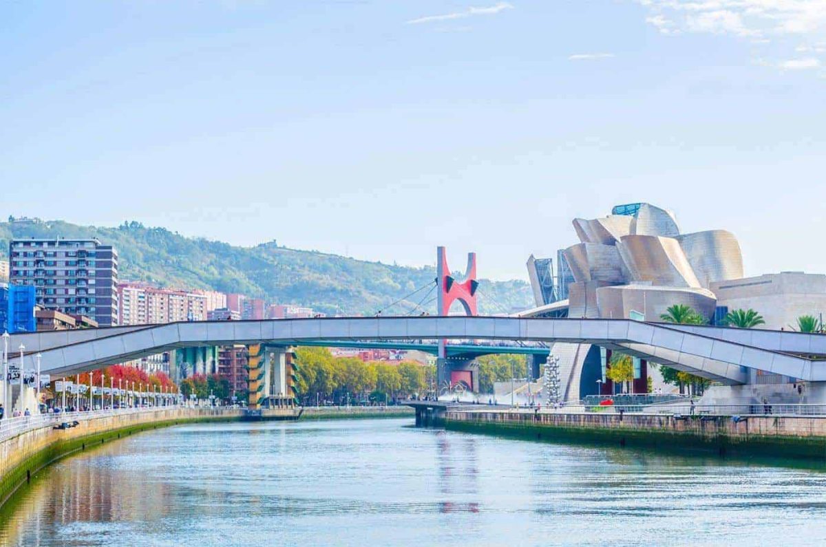 The Nervion River in Bilbao City - Spain