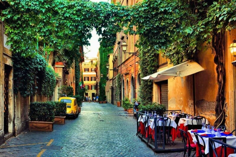 Rome street cafes