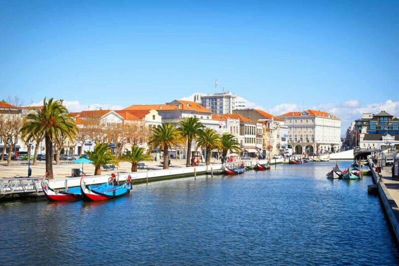 The river front Aveiro, Portugal