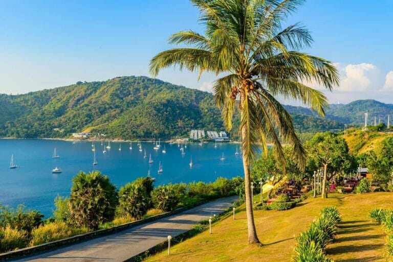 A paved path along the sea in Phuket, Thailand