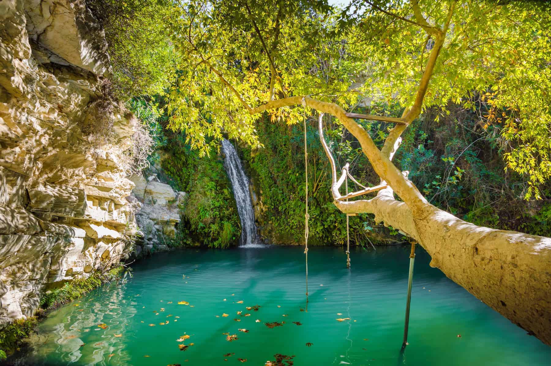 Adonis Baths, the famous showplace for tourists near Paphos, Cyprus.