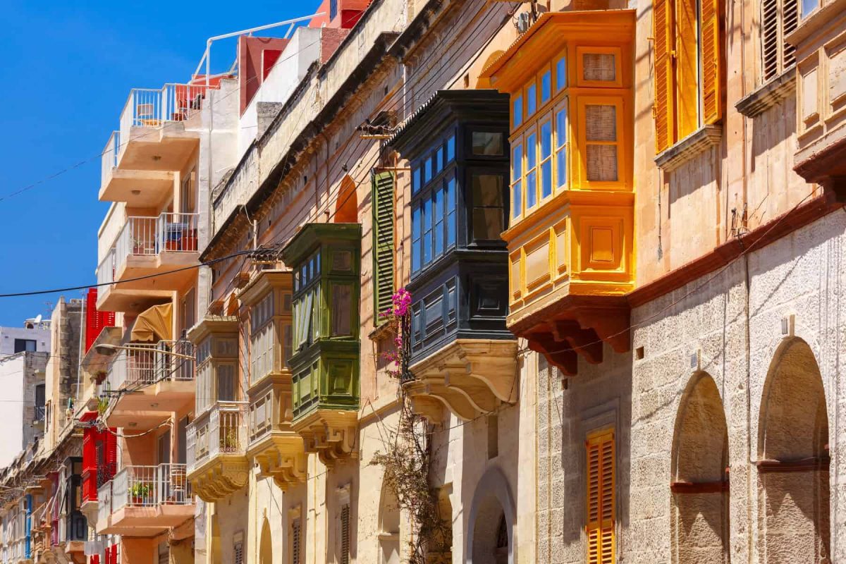 Living in Malta - traditional houses with colourful balconies