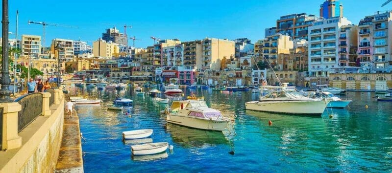 St Julian's marina in the Harbour Area, Valletta, Malta