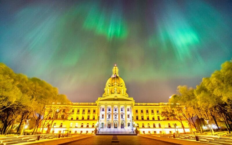 The northern lights can be seen in Edmonton