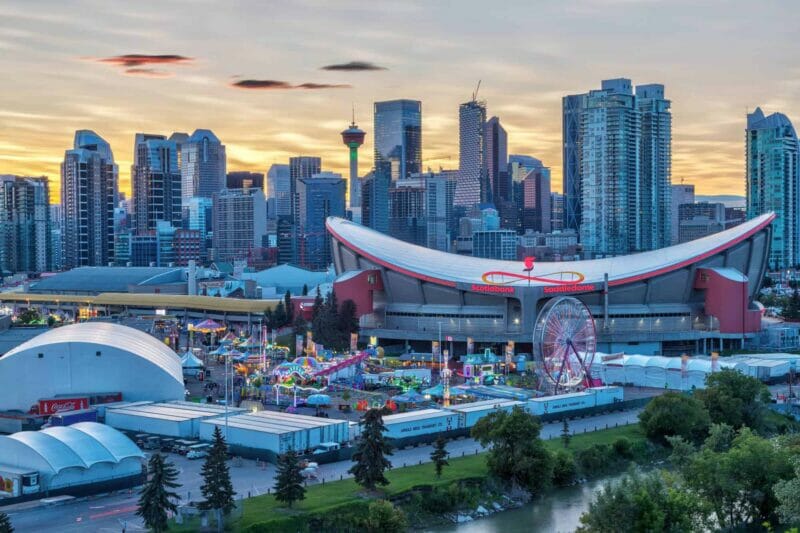 Calgary, the annual Stampede event at the Saddledome grounds. 
