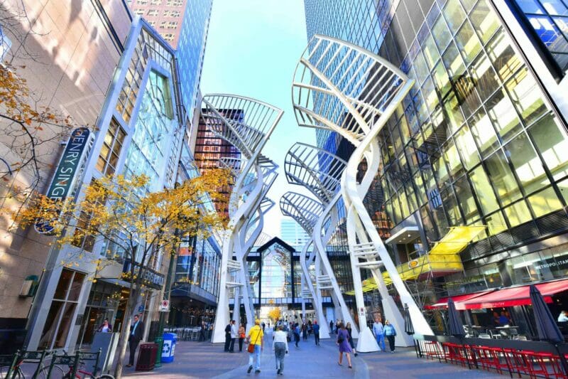 Stephen Avenue Walk - a pedestrianised shopping area in Calgary