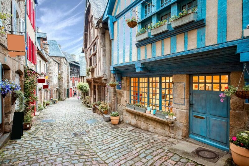 Dinan streets in Brittany
