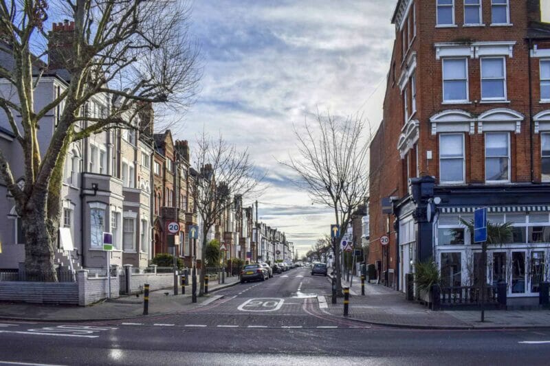 Quiet streets of Clapham, London