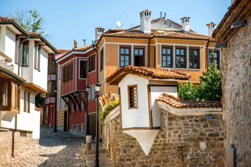 The Old Town streets in Plovdiv