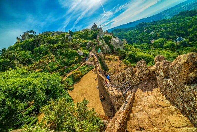 The Castle of the Moors crowns one of the peaks in the Sintra Hills.