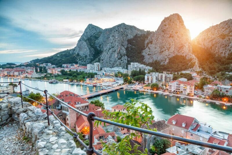 Omiš, a small town and port at the mouth of the Cetina River not far from Split.