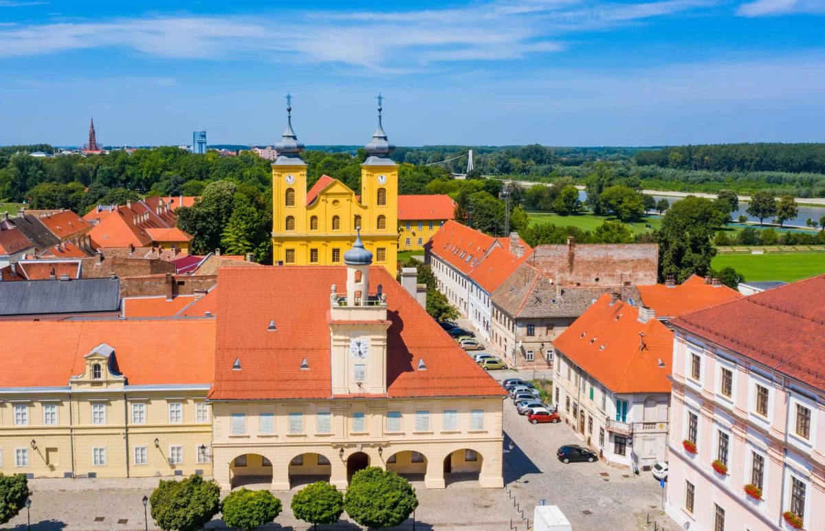 Best places to live in Croatia - Osijek, the view of the old town square.
