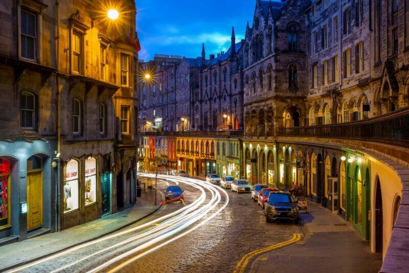 Victoria Street at night, Edinburgh