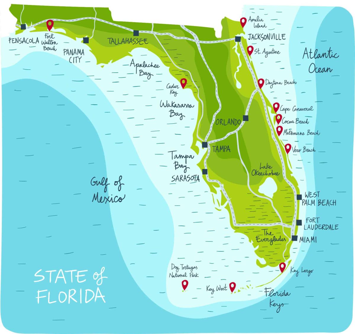 Florida State Map - Best Places To Live In Florida