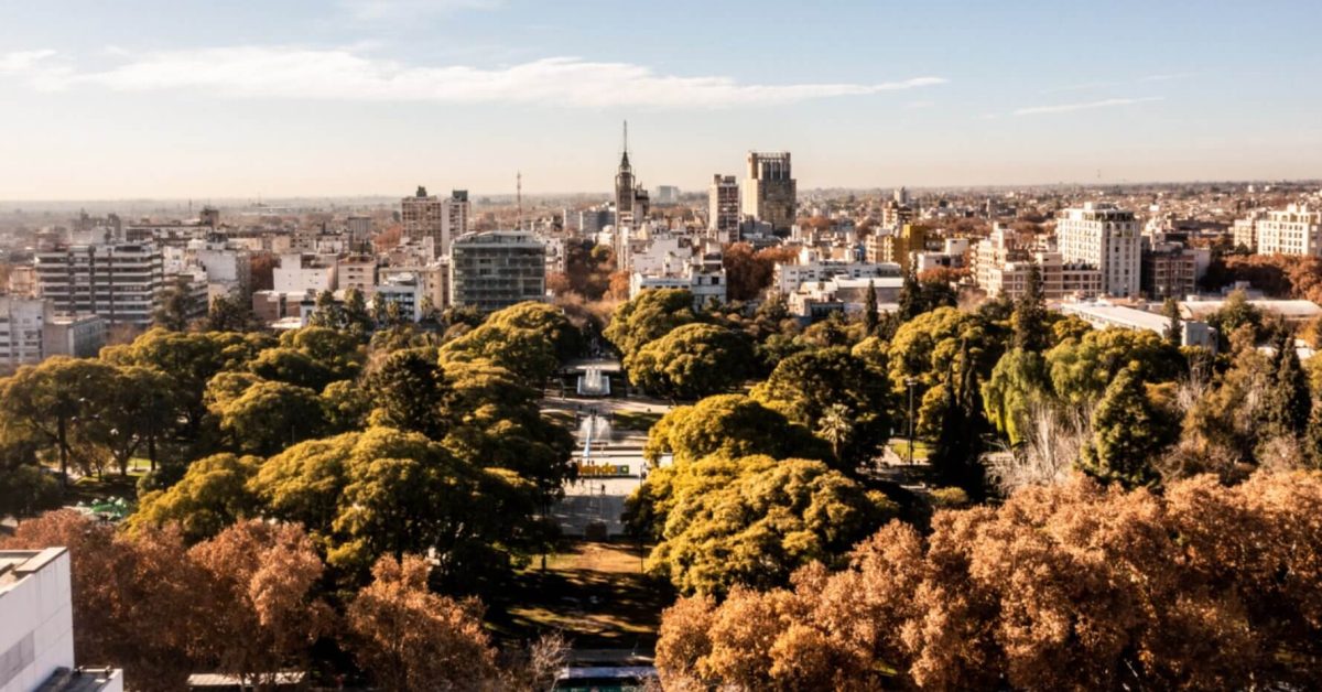 a panoramic view of Mendoza city
