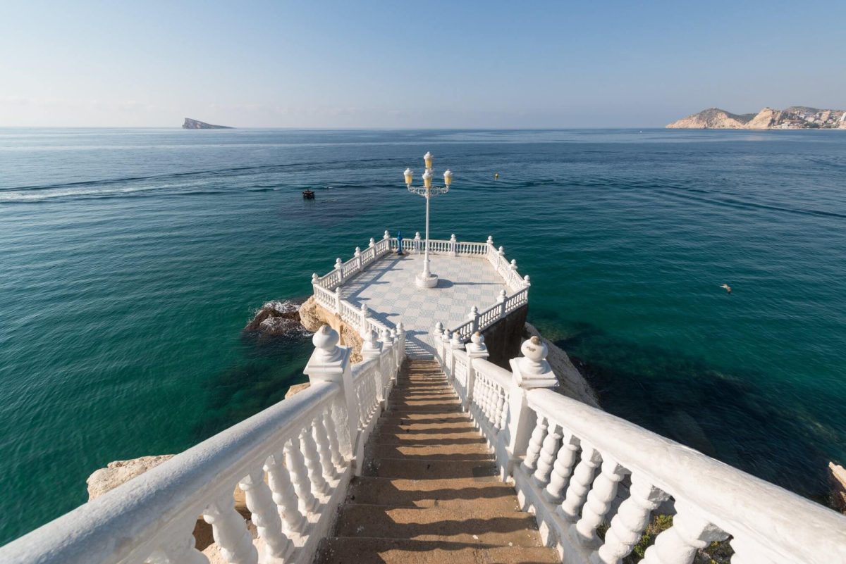 A viewing point in the sea from where you can see the beautiful view over Benidorm and the Mediterranean Sea