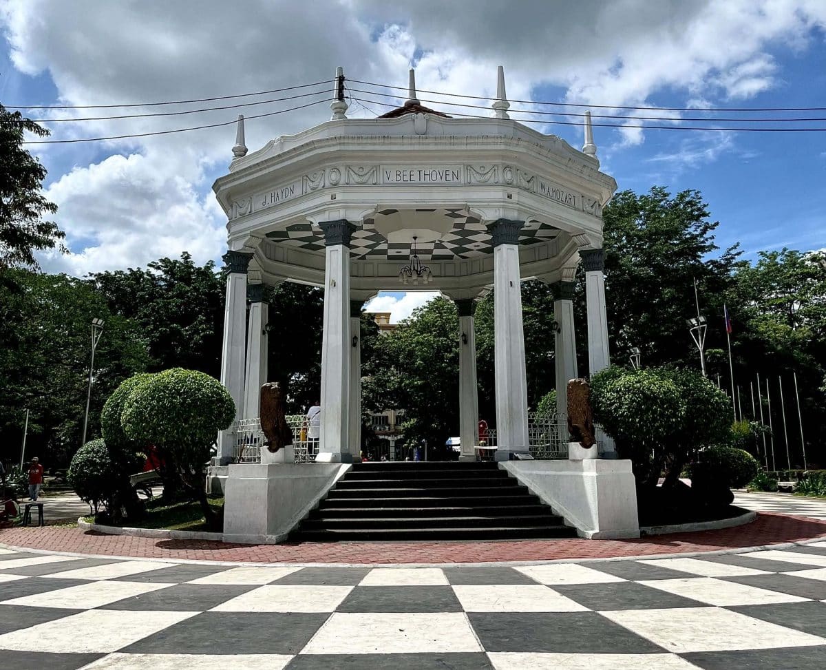 A band stand of white marble in a city park in Bacolod