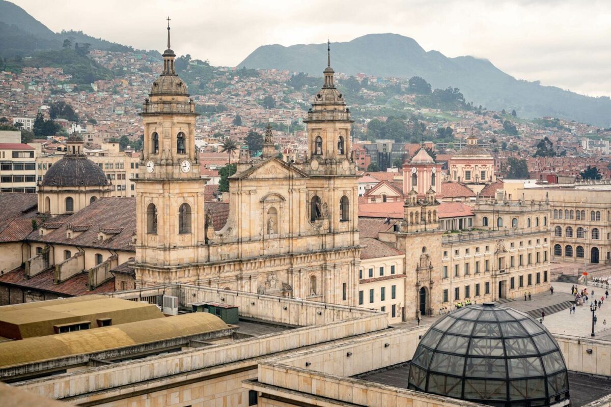 A view of Bogota center square and the cathedral