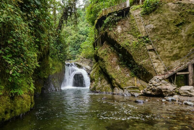 Waterfall of Nambillo River, Mindo rainforest, Ecuador
