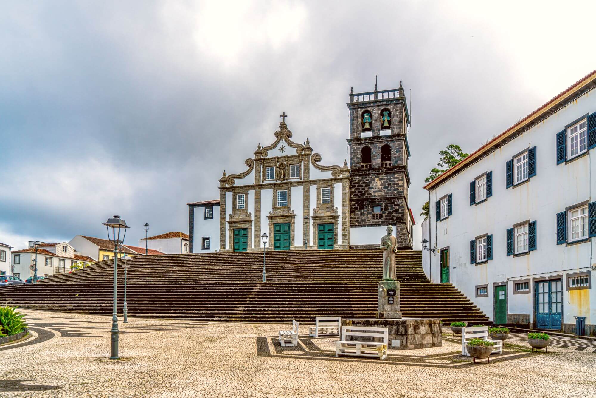 A town square in Ribeira Grande, Azores