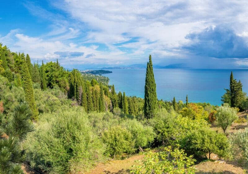 A view of the coastline at Paleokastritsa, Corfu