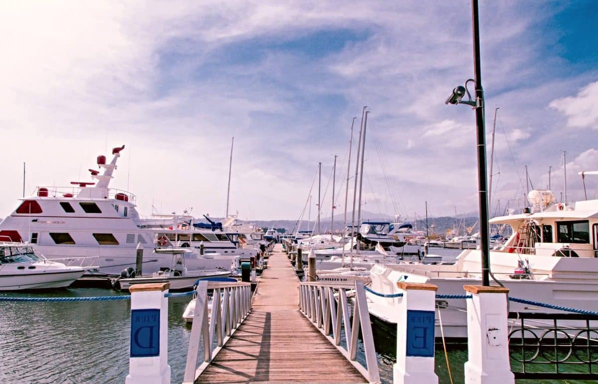Yachts and boats moored in Subic Bay Marina
